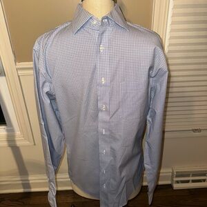 Jos. A. Bank Light Blue Checkered Dress Shirt
